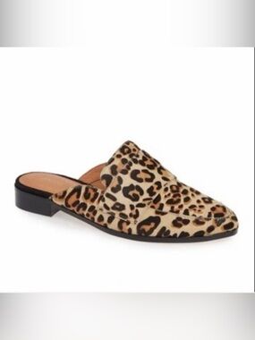 Halogen Leopard Print Backless Mule in Tan and Black size 8